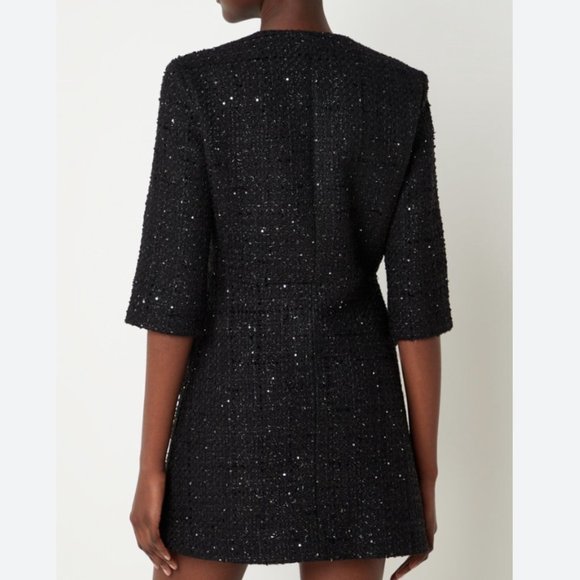 Maje Rollysama Glitter Black Tweed Dress - Picture 3 of 4